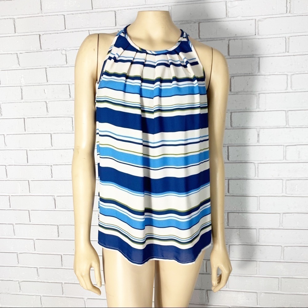 Kenar Women’s Blue Striped‎ Tank Blouse